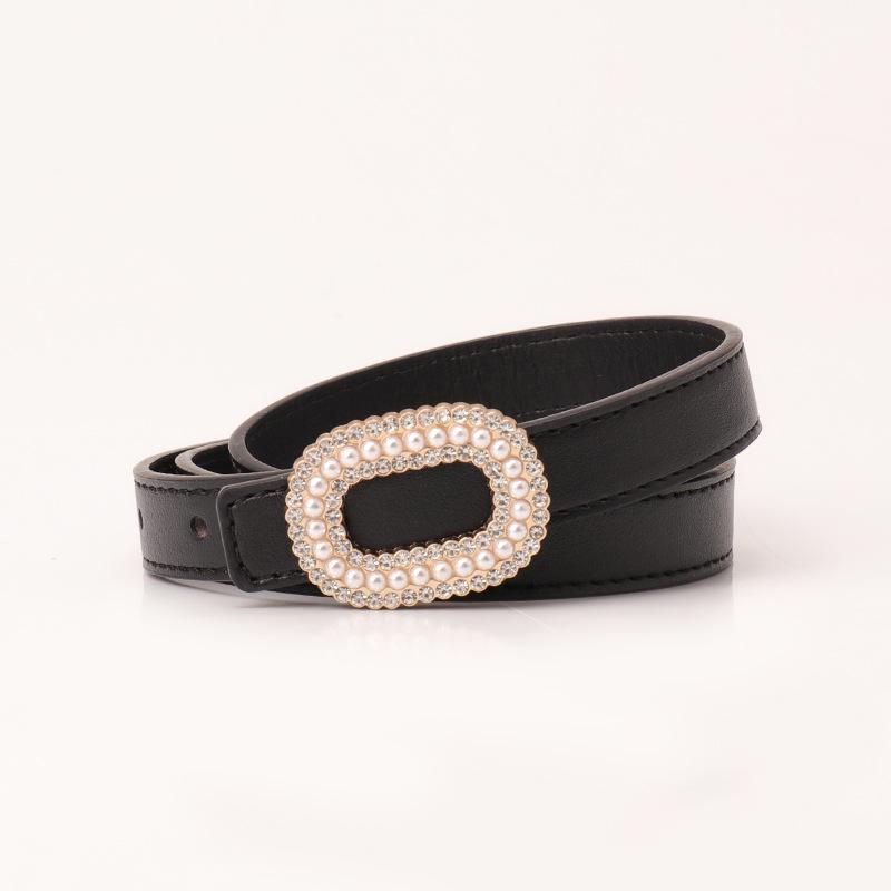 Women's Pearl Rhinestone Snap Belt: Elegant Decorative High-End Fashion for Skirts & Jeans