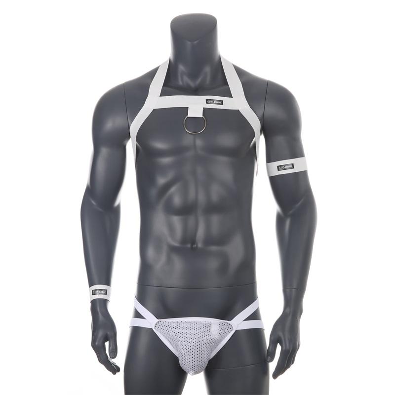 Men Sexy Harness Underwear Set Man Shoulder Strap Fetish G String Chest Costume BDSM Elastic Band Jockstrap Thong Bondage Hollow