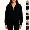 Women's Fashion Loose Casual Half Zip Lapel Pullover Sweater