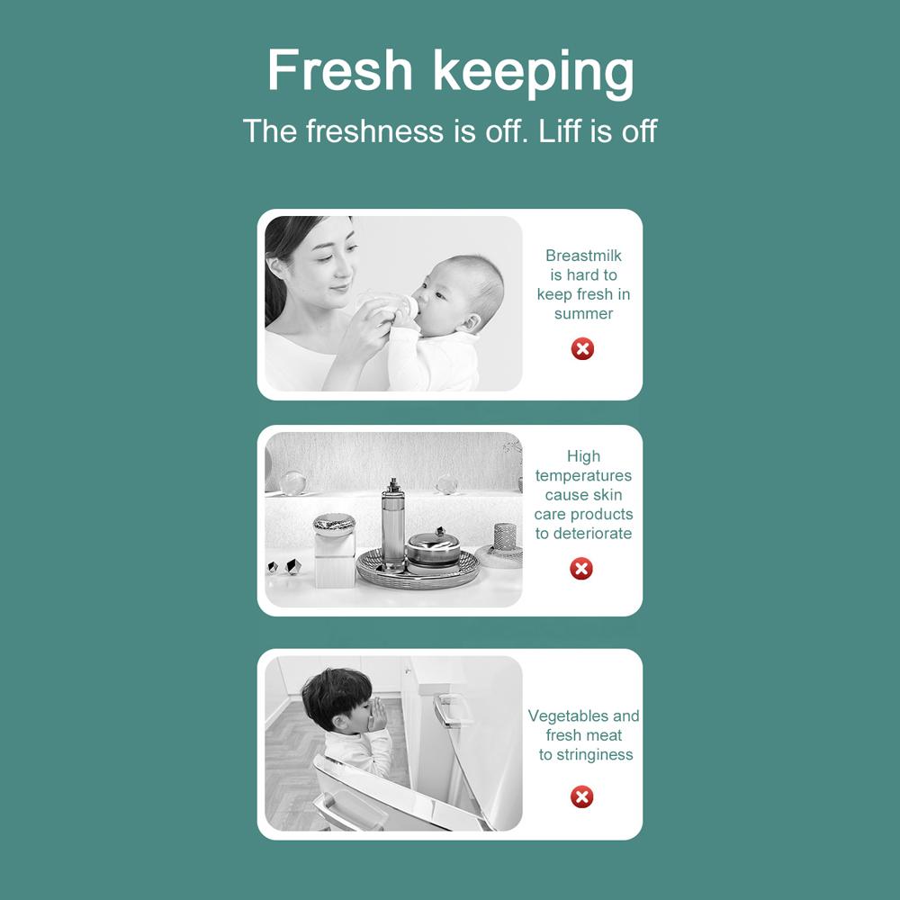 Portable Car Fridge Regrigerator 4L Small Household Silent Cooler Warmer 12V/110V with Mirror & LED