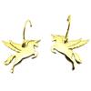 [P7790] - Designer Steel Earrings 'Licorne My Unicorn' Gold - 25x15 Mm