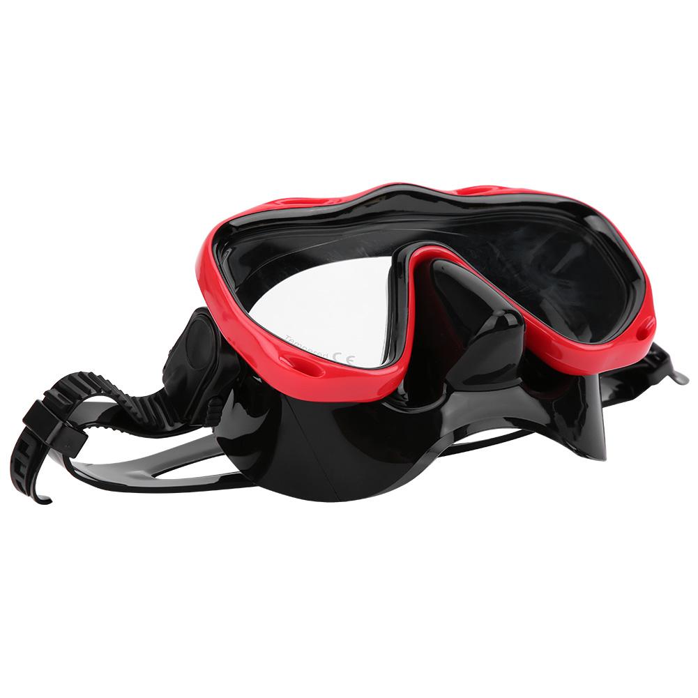 Adult Diving Goggles Face Shield Glasses Silicone Eye Protector Snorkeling EquipmentsMK‑902 Black Red