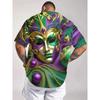 Men'S Casual Summer T-Shirt With Mardi Gras Mask Print Short Sleeve Round Neck Oversized Tshirt Clothes Mardi Gras Party Tshirts
