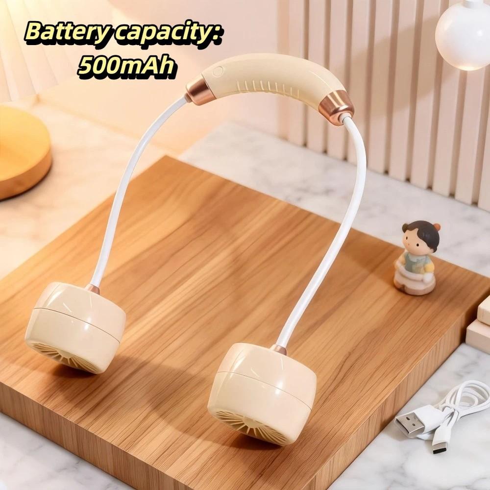 Foldable Structure Wearable Neck Fan Turbine Air Outlets Turbine Cooling Fan  Summer Outdoor