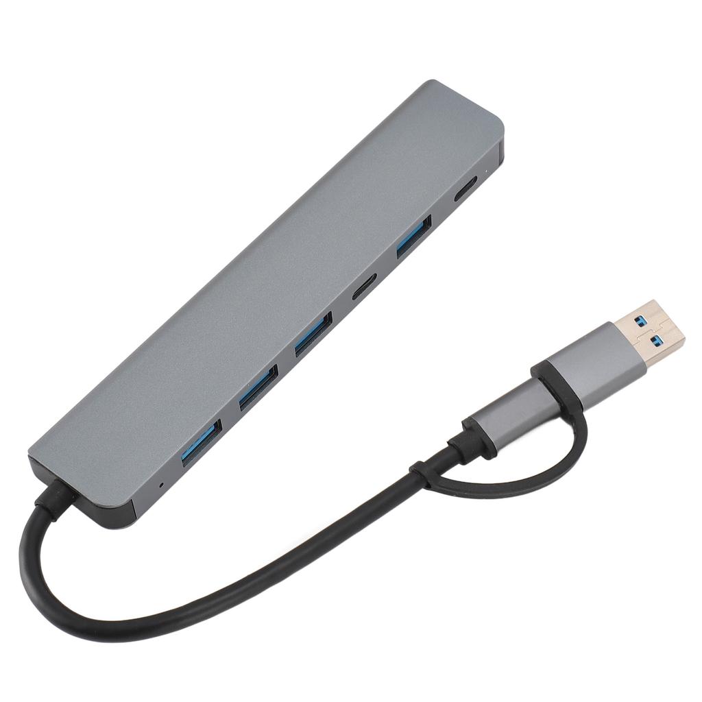7 в 1 USB Type C Хаб Алюминиевый сплав 5 USB портов 2 порта Type C Адаптер для телефонов Компьютеров Планшетов Ноутбуков