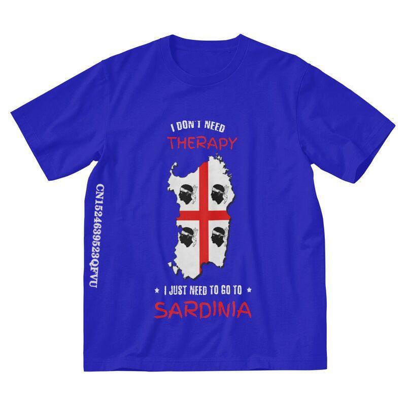 Sardinia Is My Therapy Tshirt Men Stylish T Shirts Emo Clothes Italy Flag Italia Italian Pride TShirt Alternative Men Clothes