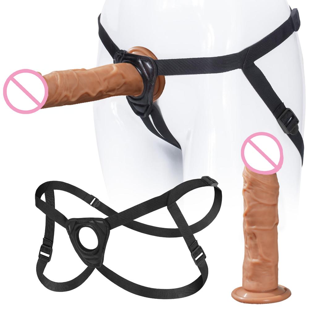 Strap On Dildo For Women Realistic Penis with Suction Cup  G-spot Anal Dildos Belt Wearable Panties Dick Sex Toys For Adult Vagi