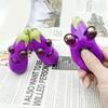 Eye-Popping Eggplant Squeeze Toy Funny Stress Relief Toy Squeeze Fidget Toy Imitation Vegetables Boredom Relief Toy Kids Adults Gift Prop
