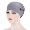 Solid Color Chemo Cap Hair Accessories Cotton Turban New Cap Button Render  Women
