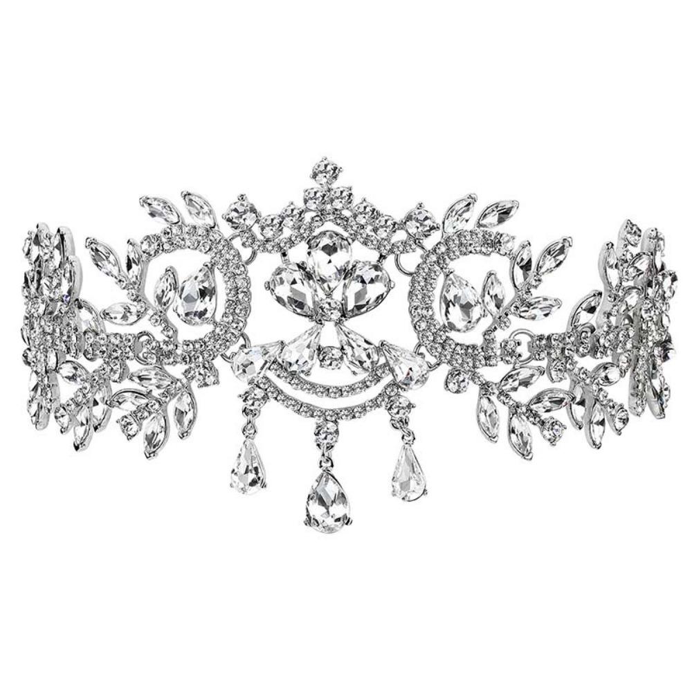 Forehead Crystal Tassel Headband Luxury Bridal Tiaras Head Chain  Formal Events