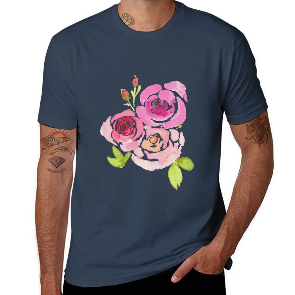 Three Summer Roses TShirt Breathable Sportswear TShirt for Men