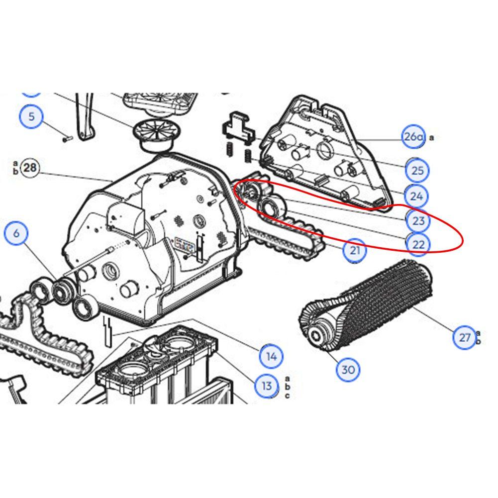 RCX26000 and RCX26002 Replacement Pulley Bearing Kit for Hayward For TigerShark Robotic Pool Cleaner Drive Mechanism