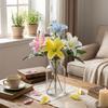 Plastic Artificial Flower Branch Real Touch Wedding Bouquets Silk Fake Bouquets  Home Decor
