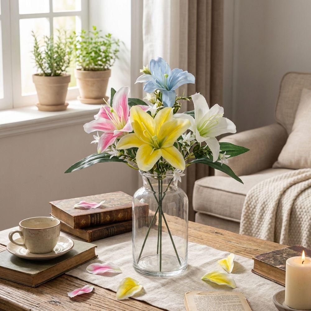 Plastic Artificial Flower Branch Real Touch Wedding Bouquets Silk Fake Bouquets Home Decor