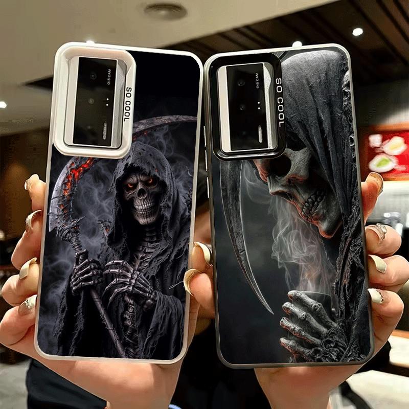 Ударопрочный чехол для телефона Xiaomi Poco X7 X6 X5 X3 Pro F7 Ultra M8 Redmi 15C 15 14C 13C 12C 10C 13 с изображением Смерти, Жнеца, Черепа и Косы
