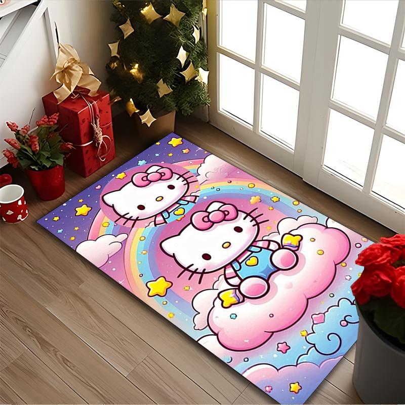 [Hello Kitty Printed Carpet] Durable Home and Office Area Rug, Kitchen Farmhouse Decorative Floor Mat