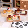 1/2Set Miniature Dollhouse Sumilation Mini Milk Tea Cake With Plate For Kid Pretend Play Toys