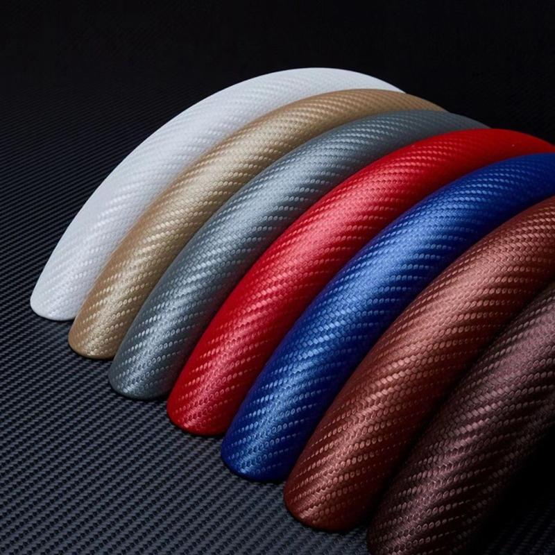 2Pcs Car Steering Wheel Cover Carbon Fiber Steering Wheel Booster Non-Slip Car Handle Protective Cover Car Interior Accessories