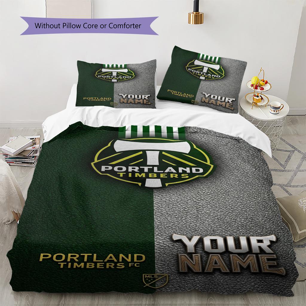 Name Custom Portland Timbers Pattern Bedding Set Quilt Cover Pillowcase Home Decor Gift (1 * duvet cover + 2 * pillowcase, without core)