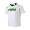 Puma Футболка унисекс с круглым вырезом и коротким рукавом реглан, дышащая, с надписью Ss25, белая, 631723-02