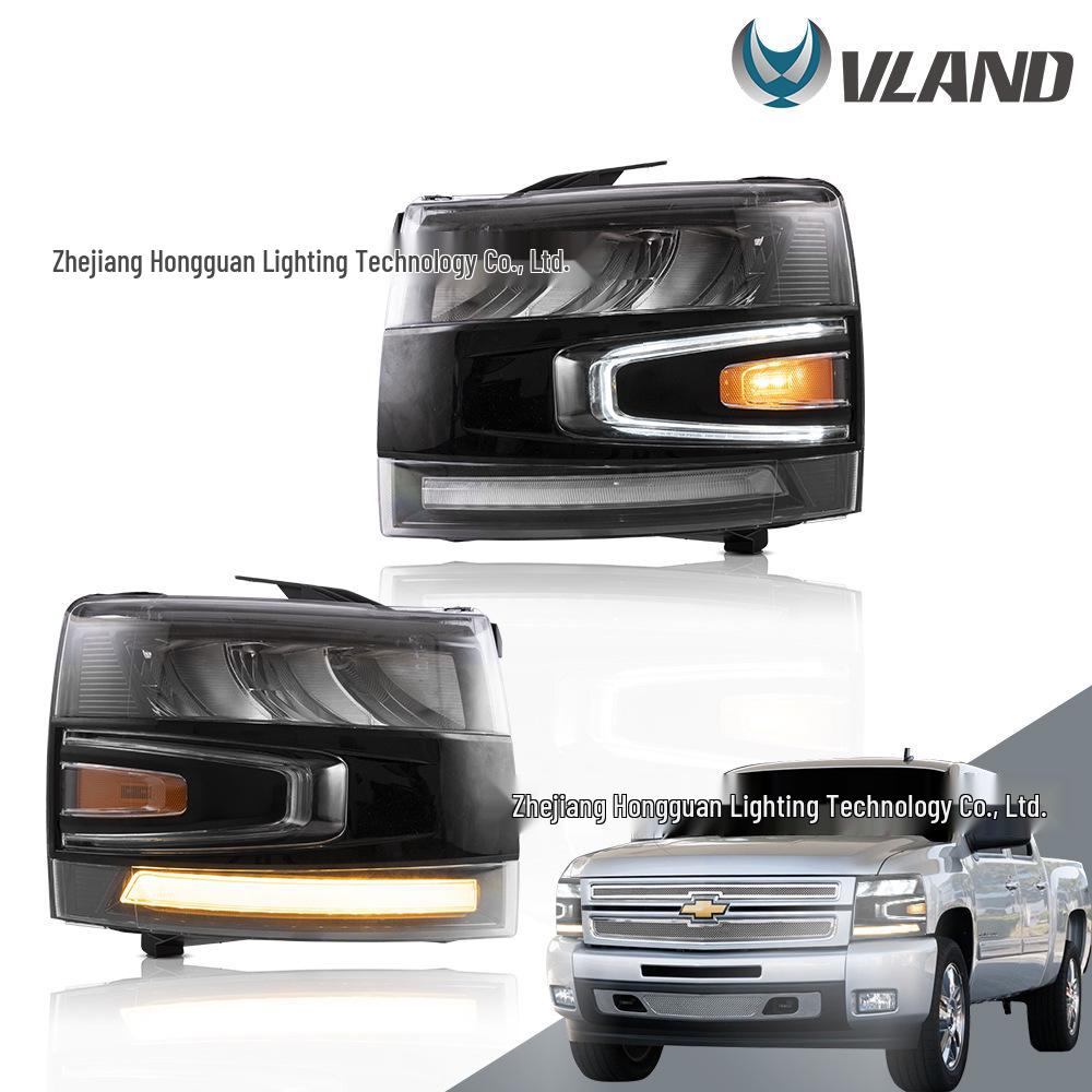 Chevrolet Silverado 07-13 LED Headlight Assembly with Flowing Turn Signal