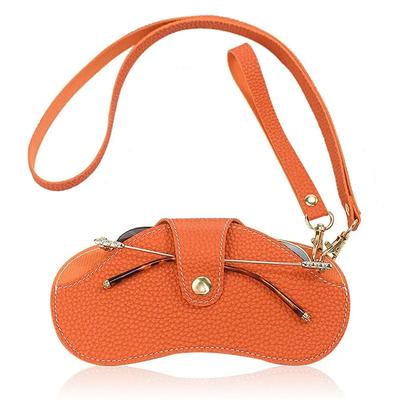 Сумка для очков ручной работы из искусственной кожи, чехол для солнцезащитных очков, портативная защита для очков при близорукости, простая подвесная коробка для хранения на шее, веревка