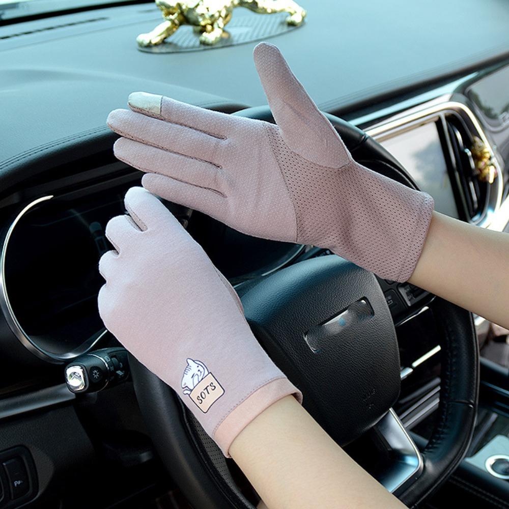 Cotton Driving Gloves Non-slip Sunscreen Gloves New Women's Sun Protection Gloves  Ladies