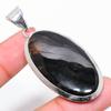 Подвеска из стерлингового серебра 925 пробы с натуральным серебряным блеском обсидиана 2,36 дюйма d1z38