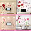 Romantic Rose Wall Stickers DIY Self-Adhesive Removable Flower Decals for Bedroom Wedding Room Living Room Sofa Bedhead Home Decor Stickers