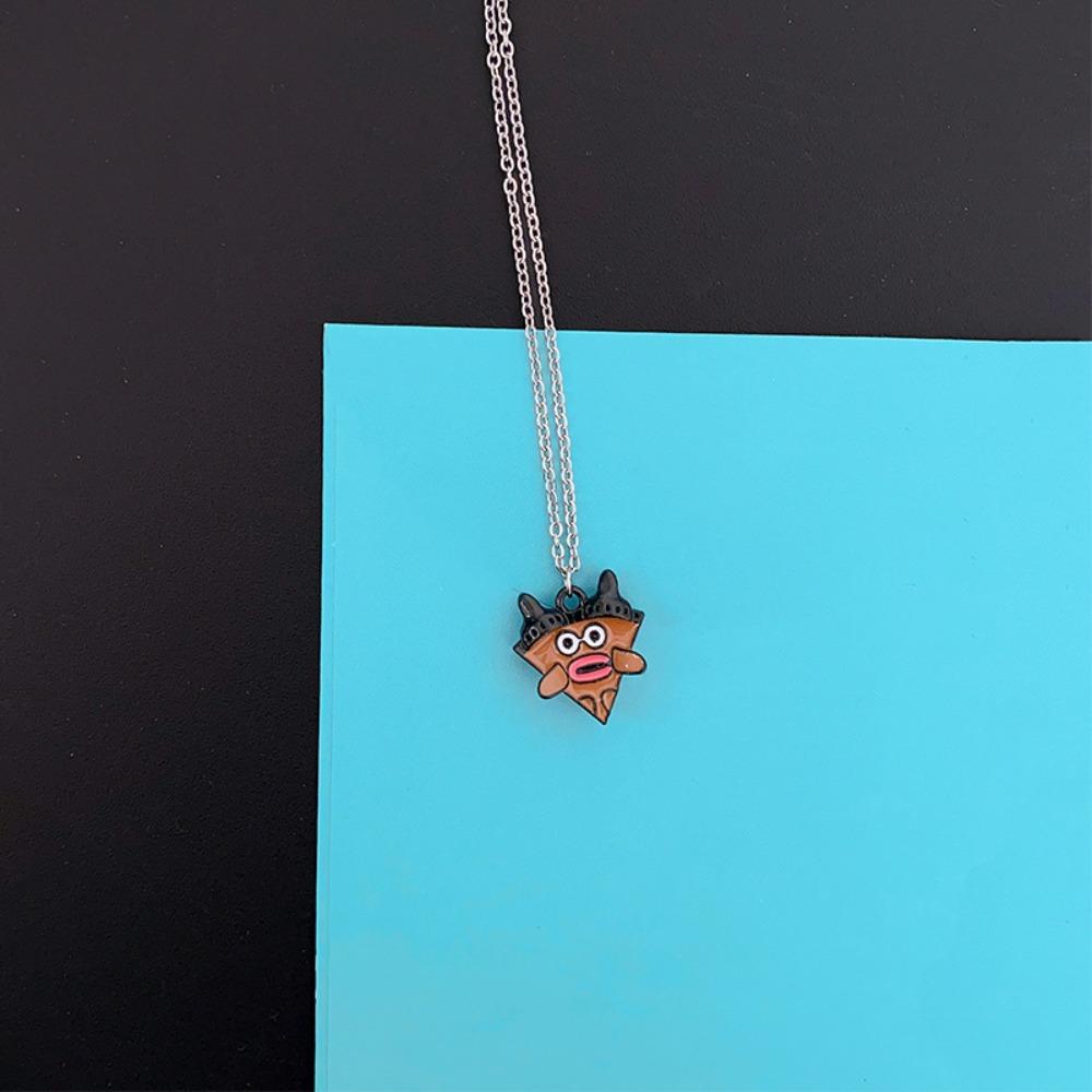 Pizza Shape Best Friend Necklace Magnetic Cartoon Pendant Necklace Friendship
