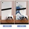 PlayVital ps5 Pro корпус Полный набор настраиваемая наклейка для цифровой и дисковой зарядки медиа пульт дистанционного управления наклейка-наклейка обложка Большая волна у Канагавы совместимая,