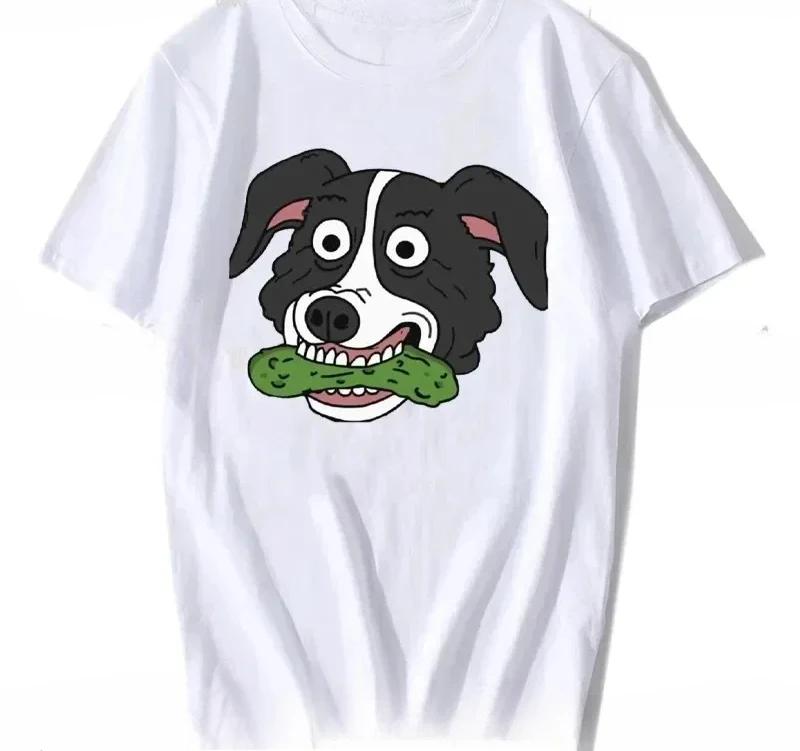 2025Cartoon Mr Pickles T Shirt Women Soft Collie Dog Tshirt Oneck Short Sleeved Funny Tv Adult Adultswim Mature Dog Evil Satan