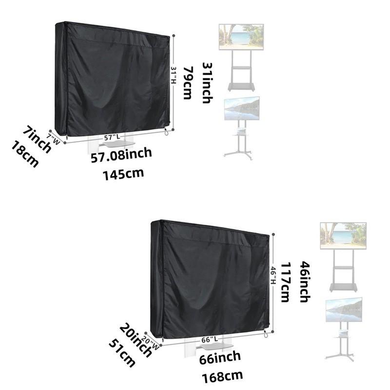 Waterproof Oxford Mobile TV Stand Cover Outdoor Rolling TV Cart Dust Protector Patio Furniture Cover (Cover Only)