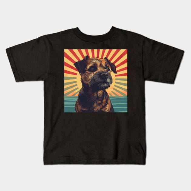 Boys Girls Soft Cotton Graphic Tees Retro Border Terrier: Pastel Pup Revival Breathable Daily School Wear Kids T-Shirts