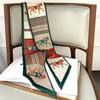 Long Silk Scarf Bag Tie Lady Neck Skinny Scarves Hairband Foulard Horse Print Brand Lady Neckerchief Ribbon  Spring New