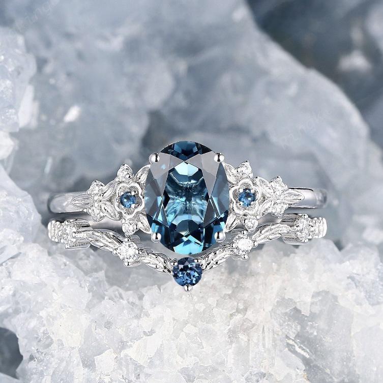 Высококлассный европейский и американский набор парных колец с синтетическим александритом