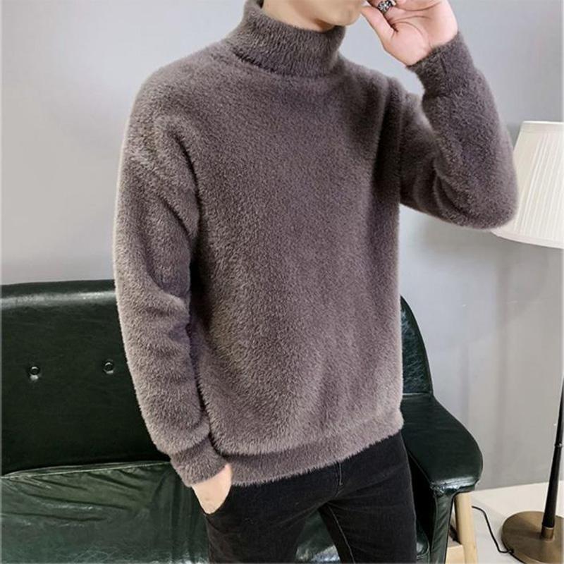 Водолазка осень-зима антинорковый бархат однотонный низ рубашки утолщение Tide Brand вязаный свитер дикий кардиган мужской теплый пуловер