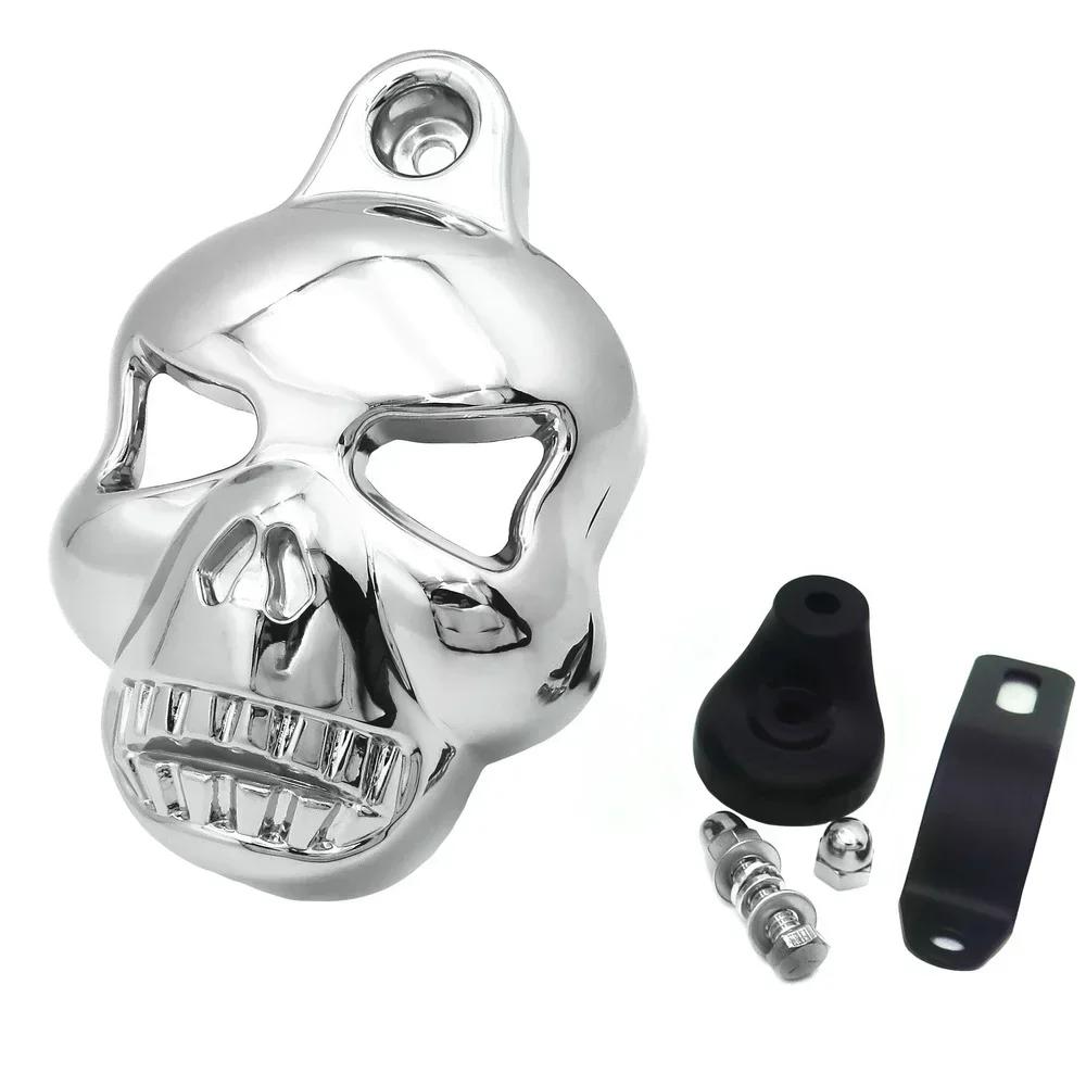 Накладка на клаксон в виде черепа для мотоцикла Harley Davidson Sportster Softail Big Twins V-Rods Stock Cowbell 1992-2020 Дополнительный аксессуар