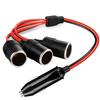 LIKENNY 3-Way Cigarette Plug Extension Cord Car Cigarette Lighter Adapter Power Supply /24V Compatible