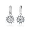 BagueRingen Women's Sterling Silver 925 Jewelry 1 Carat Moissanite Diamond Drop Earrings Sunflower Shaped Ear-drops Gift
