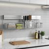 Stainless Steel Punch-free Wall Storage Rack Wall Mounted Toothbrush Holder  Bathroom