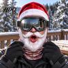 Удобная маска для лица Рождественская маска Санта-Клауса Смешной принт Лыжная дышащая тканевая маска Полная балаклава для езды на велосипеде на открытом воздухе и праздничных вечеринок