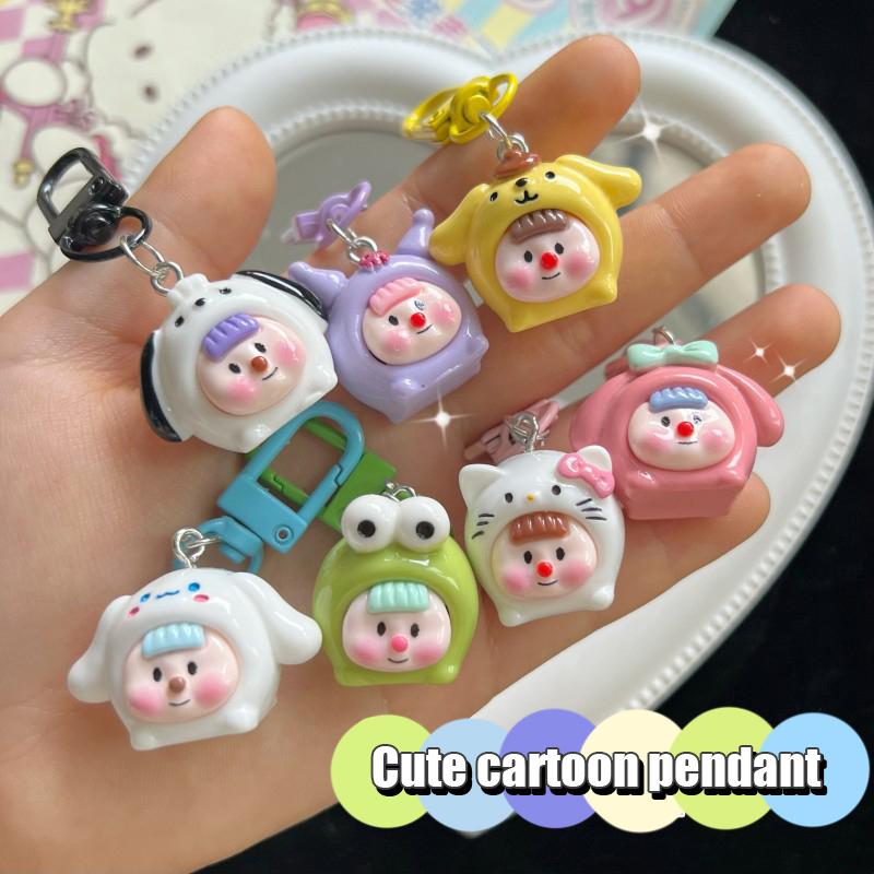 Брелок в виде мультяшной куклы, симпатичная трехмерная кукла, брелок, подвеска, креативный рюкзак, украшения, аксессуары, подарки