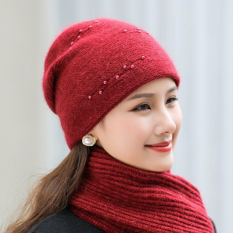 Осенне-зимние береты из кроличьего меха для среднего и пожилого возраста, женские утепленные теплые и холодные наушники, шапки Baotou