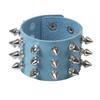 Gothic Pu Leather Studded Bracelet Adjustable Cuff Bangle Unisex Black Wristband