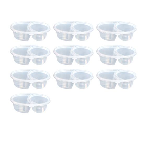 5/10/15/25 шт. Коробка для приправ, одноразовая и многоразовая, герметичная крышка, двойной отсек, контейнер для приправ, для отбора проб соуса для приправ