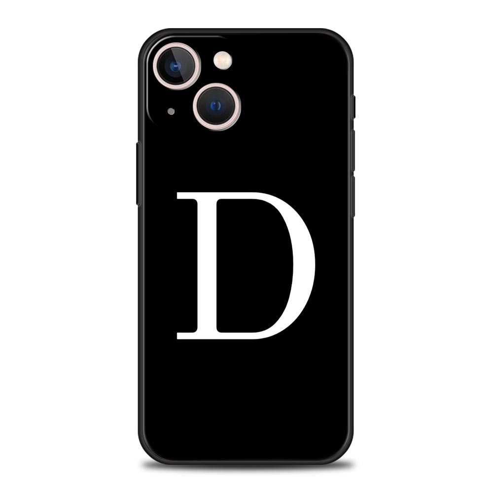 Роскошный Чехол Для Телефона Apple iPhone 11 15 14 Pro MAX 12 13 7 8 Plus X XR XS MAX SE Черный Чехол Funda Инициал Буква A Z Модный