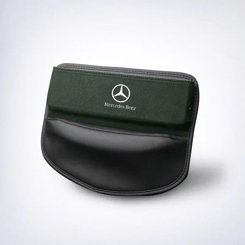Для Mercedes Benz Логотип Автомобиля Органайзер-Бокс для Зазора Сиденья Сумка для Хранения W204 W205 W203 W211 W212 W213 W201 W210 W124 W126 CLA CLK CLS GLA w1