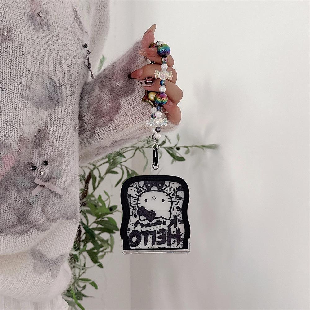 Защитный чехол для складного телефона Samsung Galaxy Z Flip7/6/5/4 с ремешком Hello Kitty