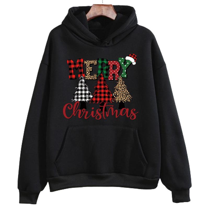 Pattern Hoodie Christmas Printed Fashion Sweatshirt Hip Hop Casual Unisex Autumn Winter Fleece Streetwear Tops Male Sudaderas